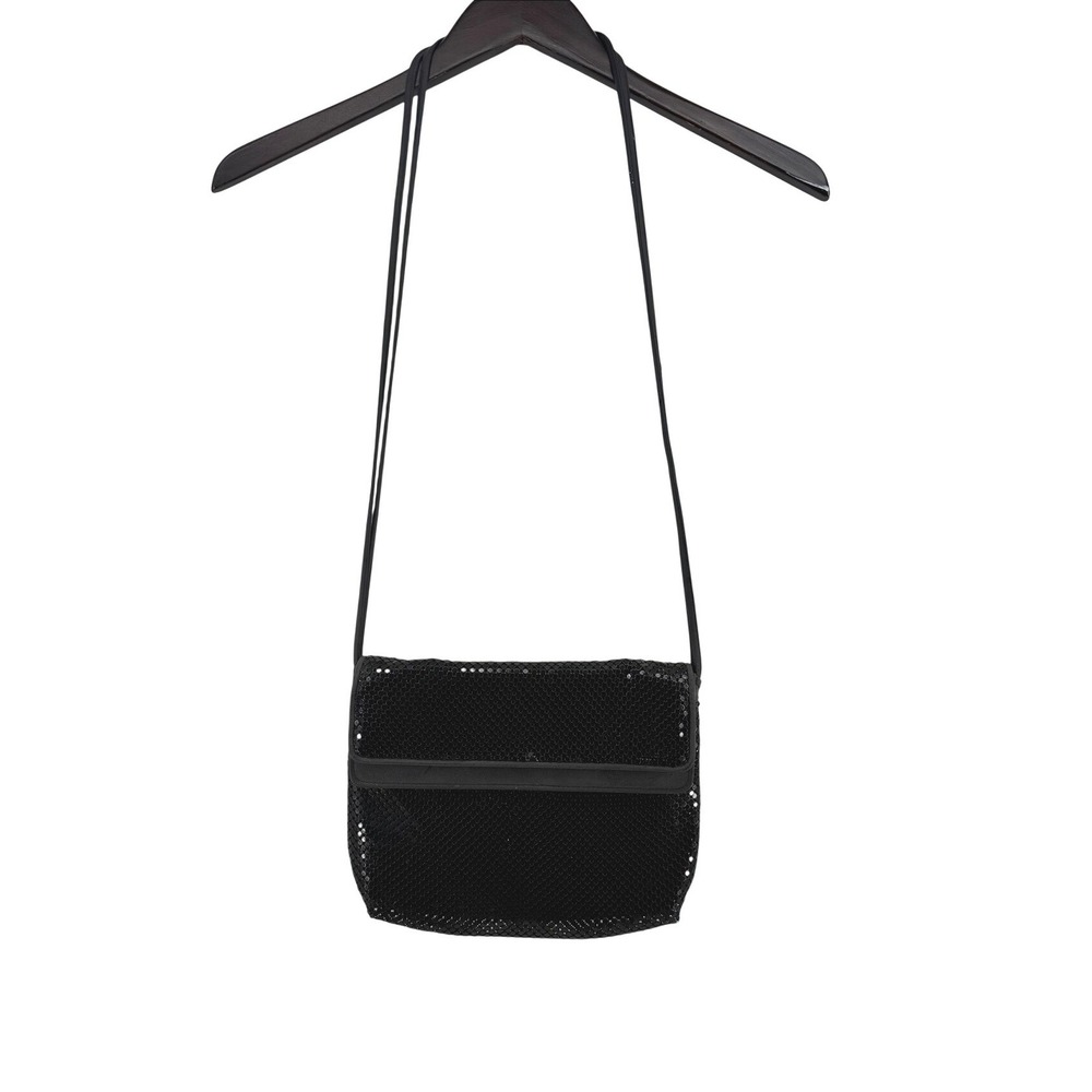 Whiting and Davis International Black Metal Mesh Crossbody Bag‎ Evening Purse